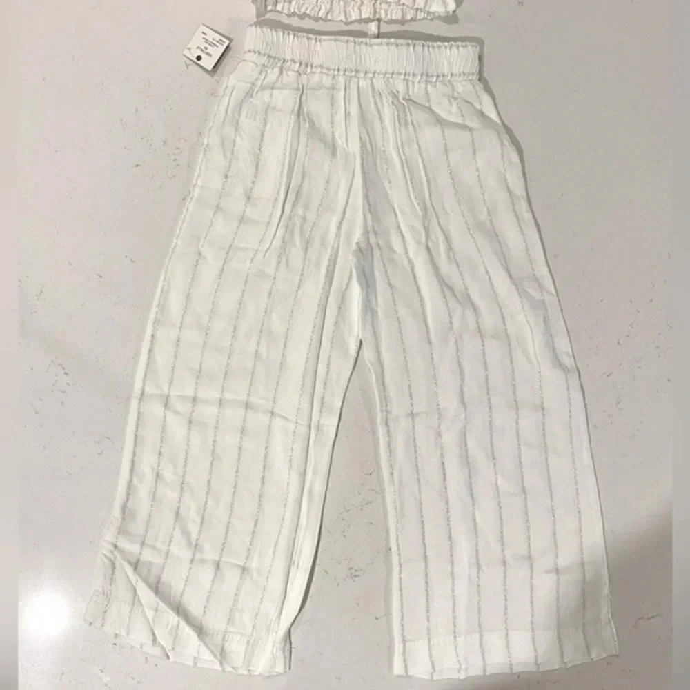 NWT Habitual Kids Faye Metallic Stripe Top & Wide-Leg Pants Swim Cover-Up Set 6X